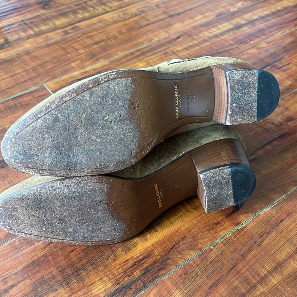 Saint Laurent Paris Blake Jodhpur brown suede ankle boho western cowgirl Boots - Picture 10 of 14